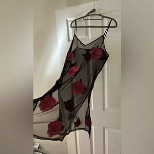 Sheer black slip dress